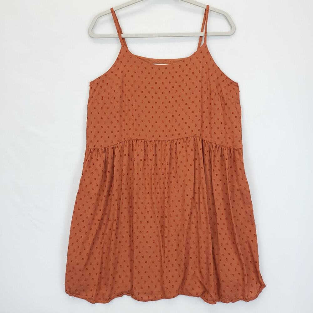 LOFT Rust Spaghetti-Strap Mini Dress